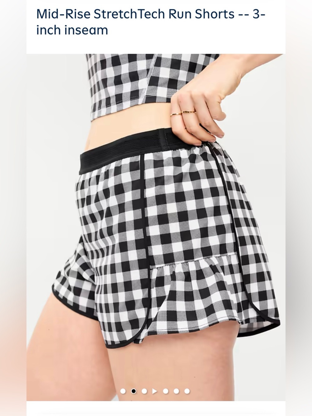 Gingham 3in Running Shorts